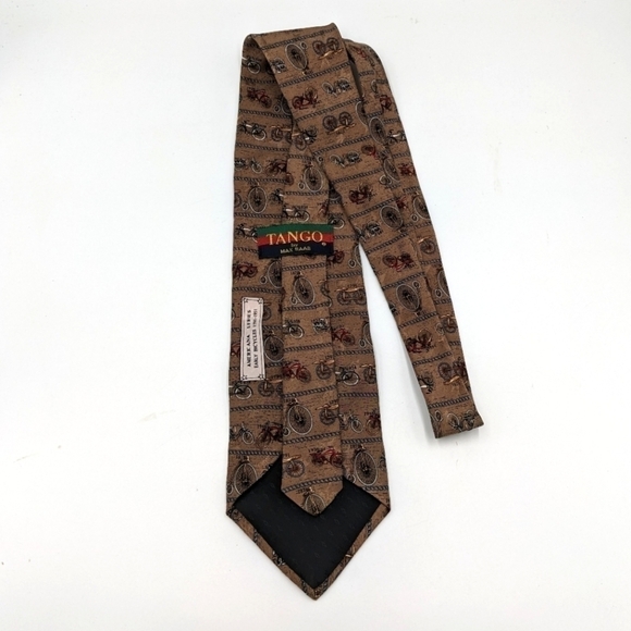Tango Max Raab Americana Series Early Bicycles 1791-1951 Silk Necktie Tie - Picture 2 of 4